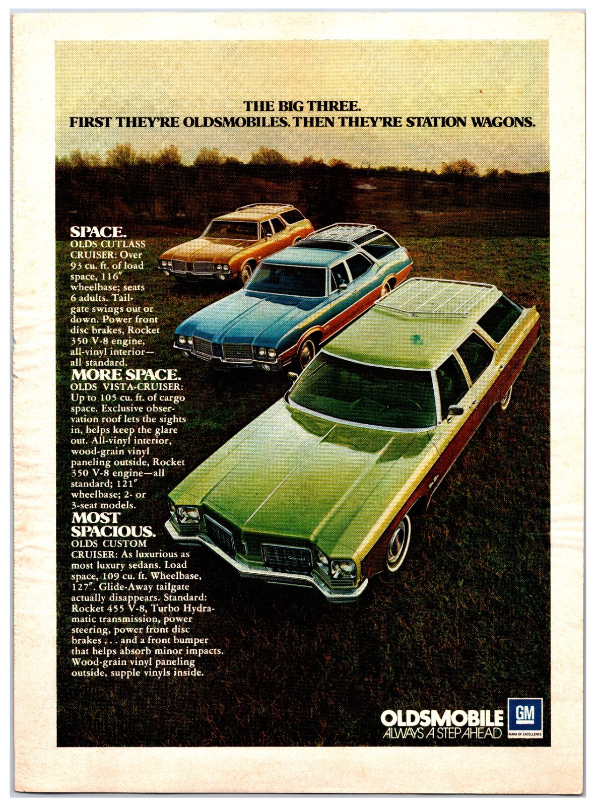 1972 Oldsmobile Wagons – Original Print Ad (8in x 11in) – Vintage Advertisement