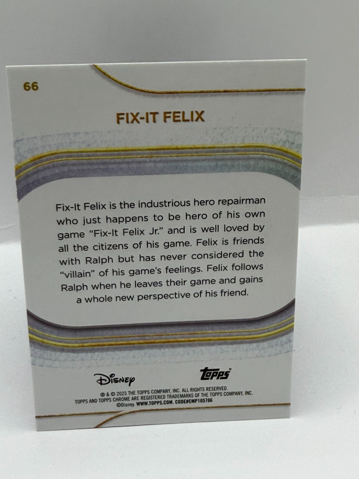 2025 Topps Chrome Disney red Refractor #66 Fix-It Felix 5/5 last print