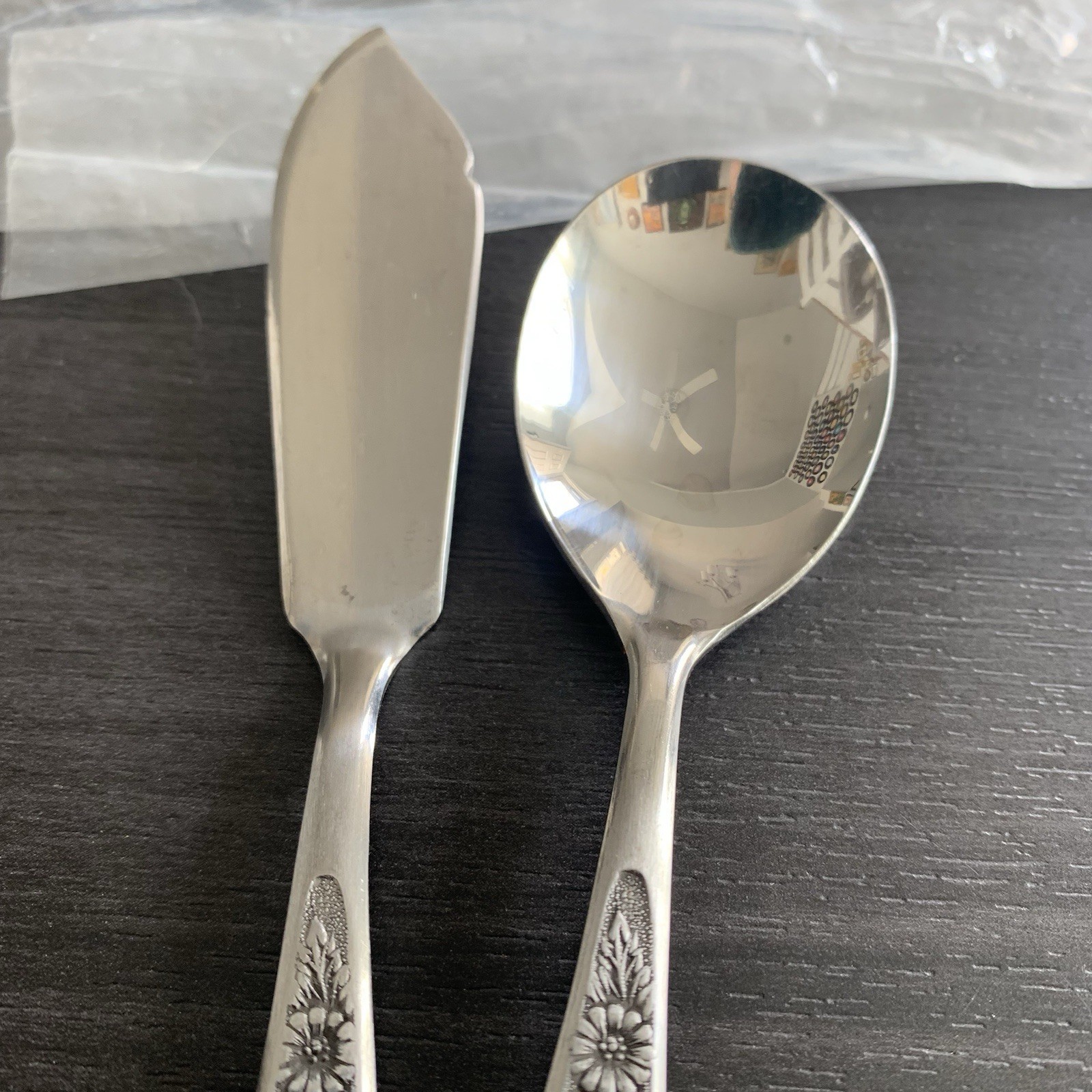 Vintage Butter Knife Sugar Spoon Jardinera Japan Stainless Steel Interpur
