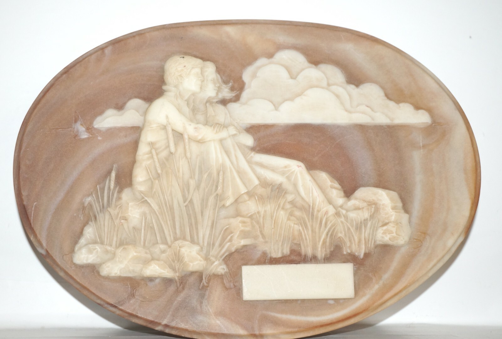 Avondale Genuine Crushed Glass, Pink Marbled, Loving Couple jewelry trinket box