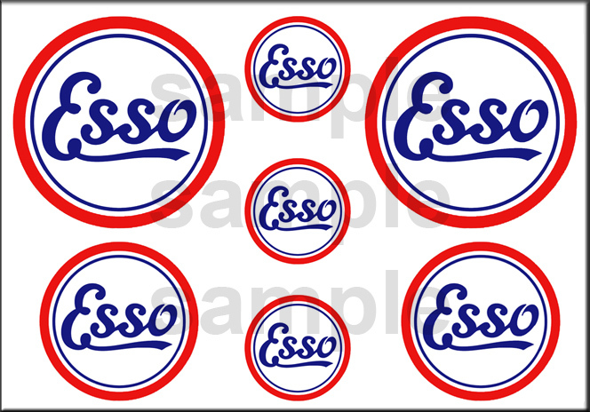 1 1/2 3/4 INCH ESSO GASOLINE MODEL GAS STATION BUILDING SIGN DECALS STICKERS R