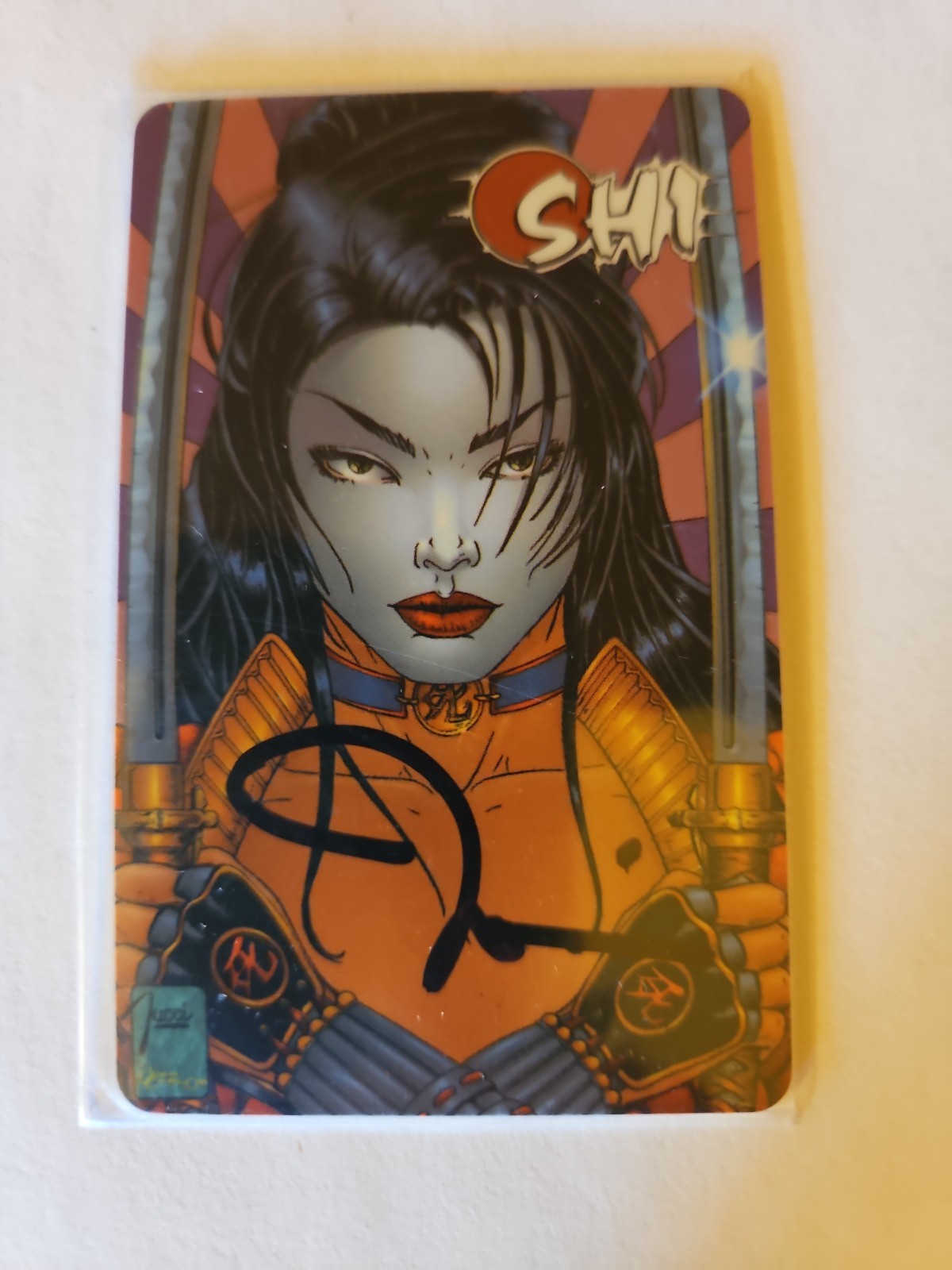1995 “Shi” from Crusade Comics Phone Card signed by Billy Tucci PROTOTYPE RARE