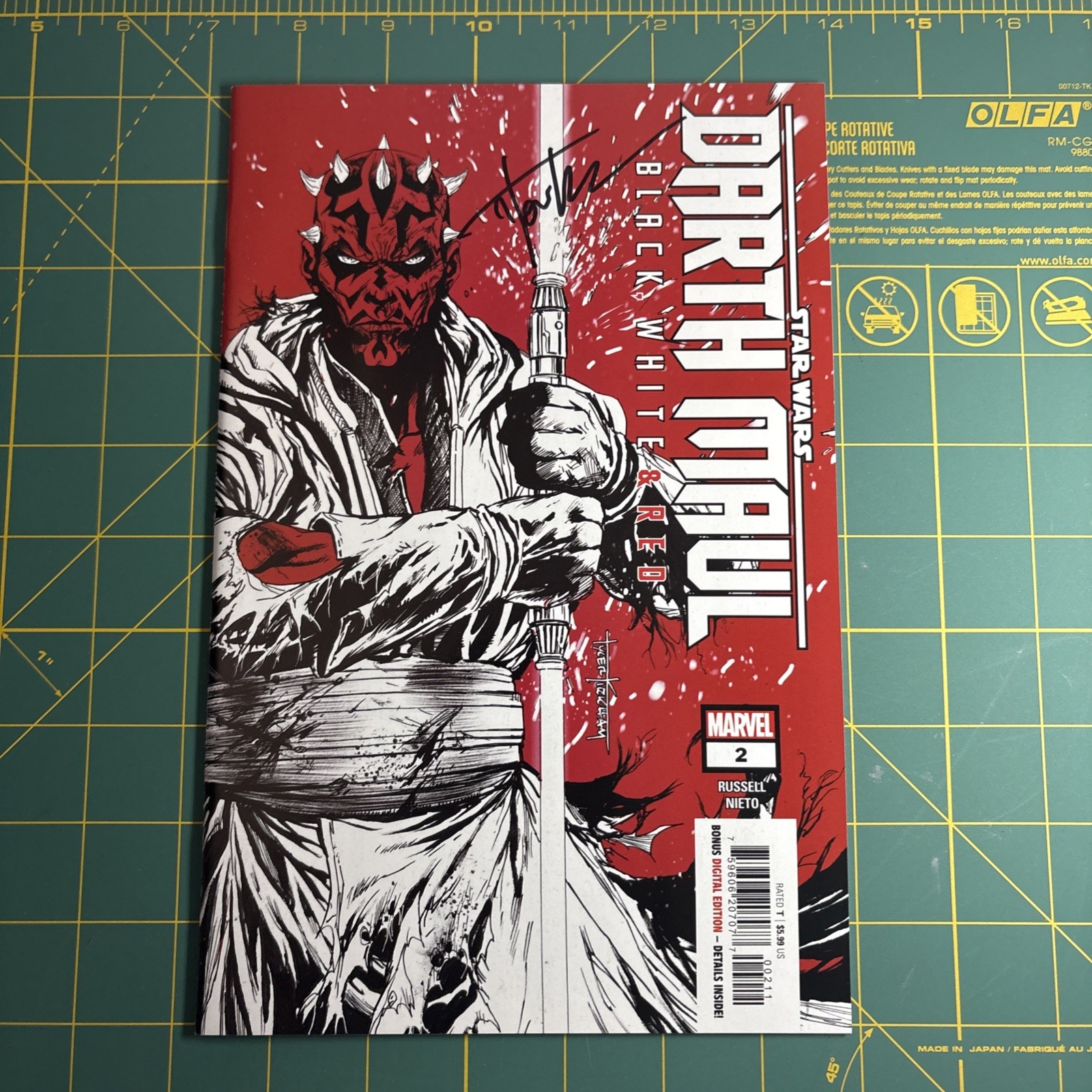 Star Wars: Darth Maul Black, White and Red #2, Signed By Tyler Kirkham