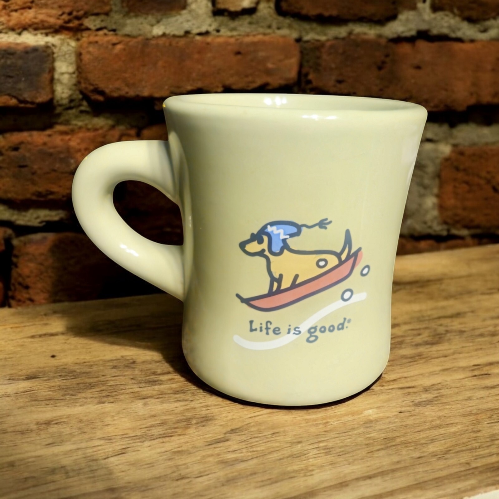 Life Is Good Green Coffee Mug Do What You Like Like What You Do 10oz Cup Dog Ski
