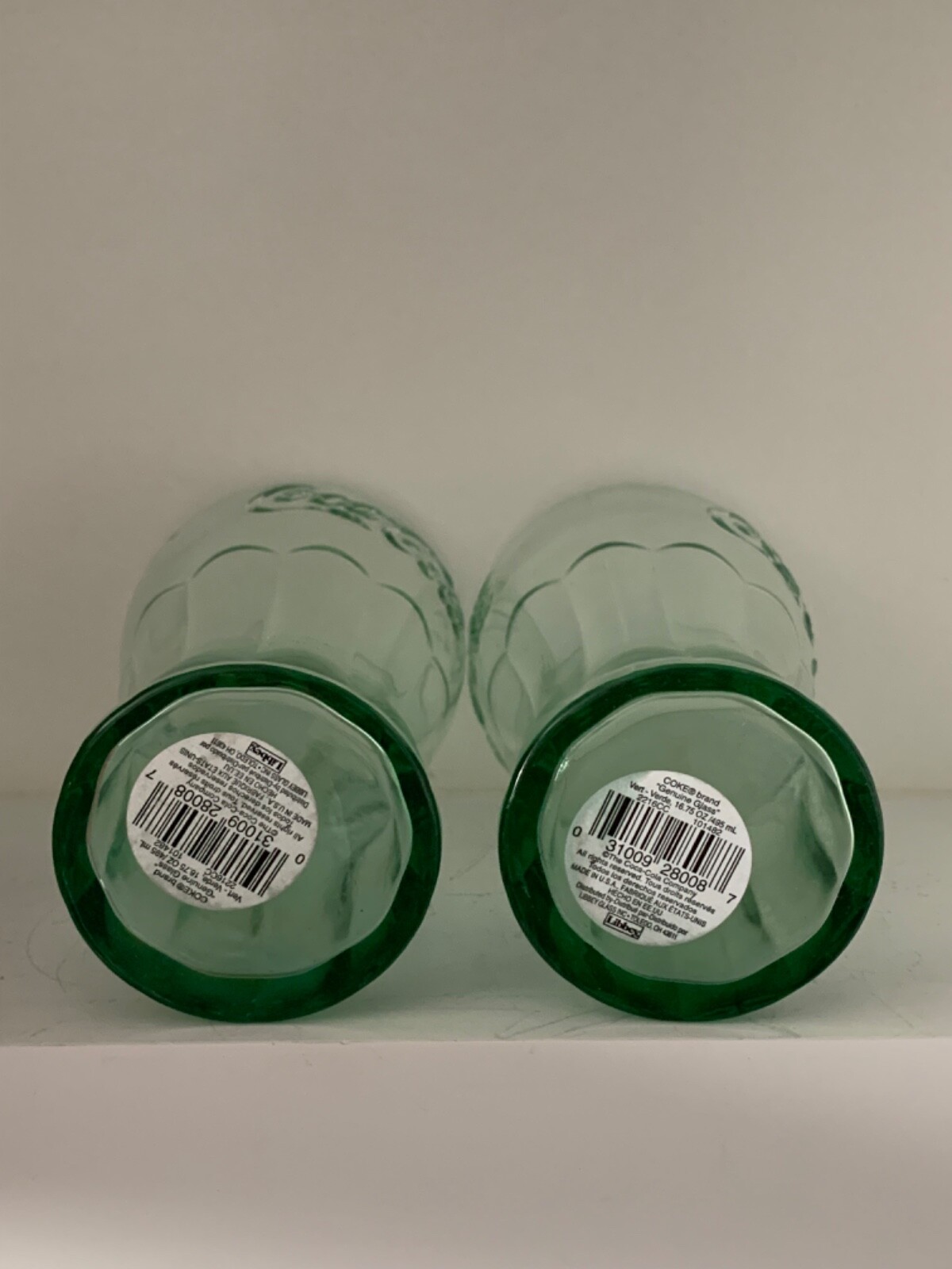2 COCA-COLA GLASSES -NWT!- LIBBEY BRAND IN USA -16.75 OZ- ORIGINAL GEORGIA GREEN