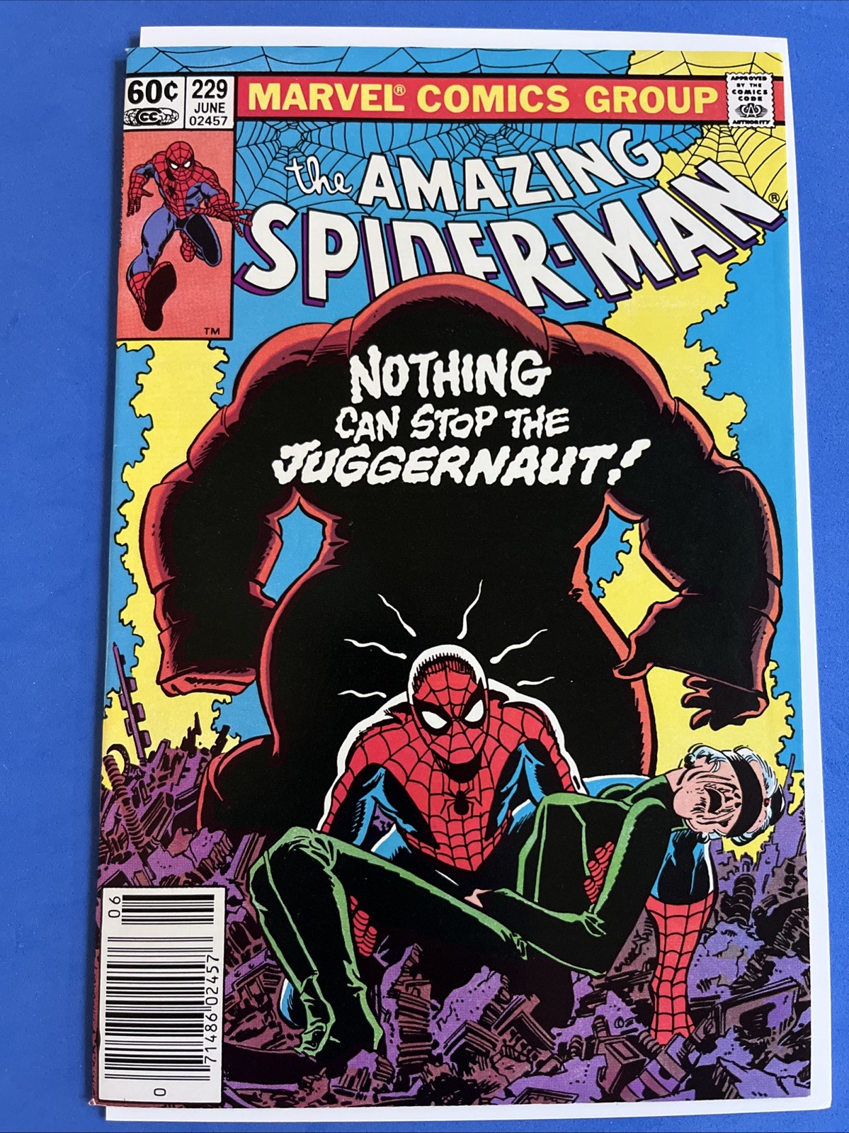 AMAZING SPIDER-MAN #229 NM 9.4 (MARVEL 1982) VS JUGGERNAUT NEWSSTAND