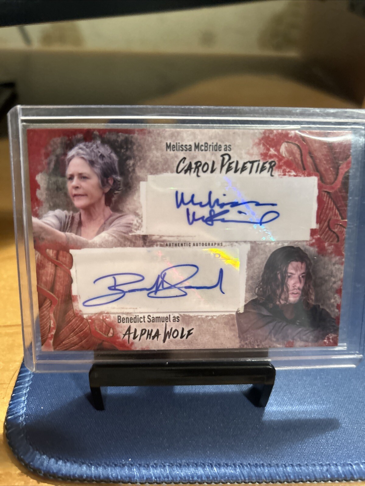 Topps WALKING DEAD SURVIVAL BOX MELISSA MCBRIDE CAROL / ALPHA WOLF DUAL AUTO /99