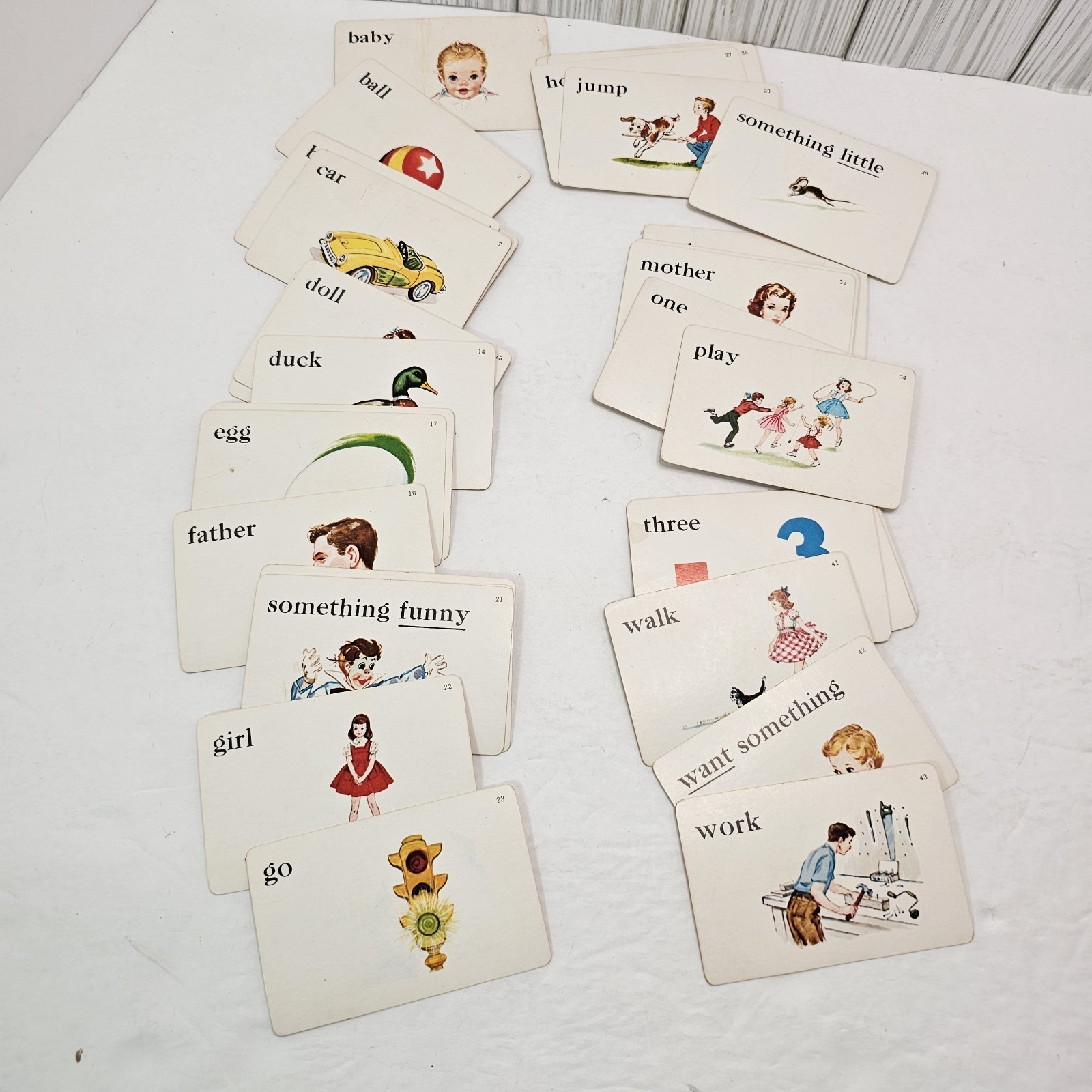Vintage 33 Word Picture Flash Cards 1950s Ephemera Junk Journals