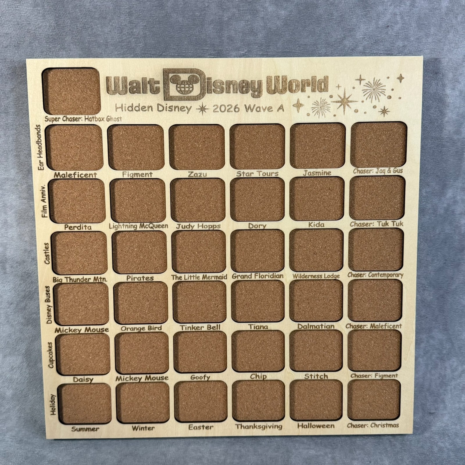 WDW Wave A 2026 Hidden Mickey Disney Pins Custom Pin Board – Fits Entire Set!