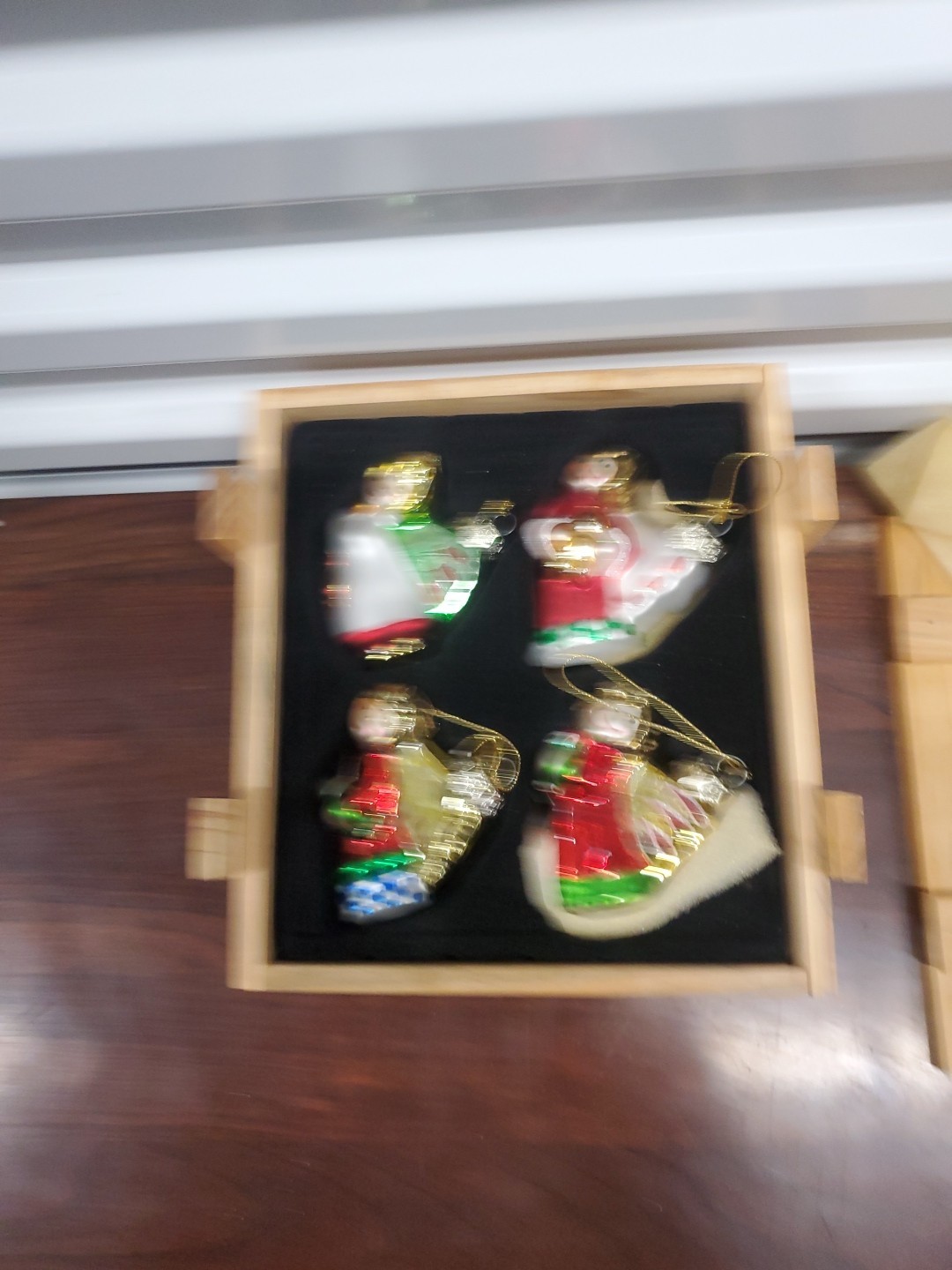 Mercury Glass Angel Christmas Ornaments Studio Nova In Wood Box