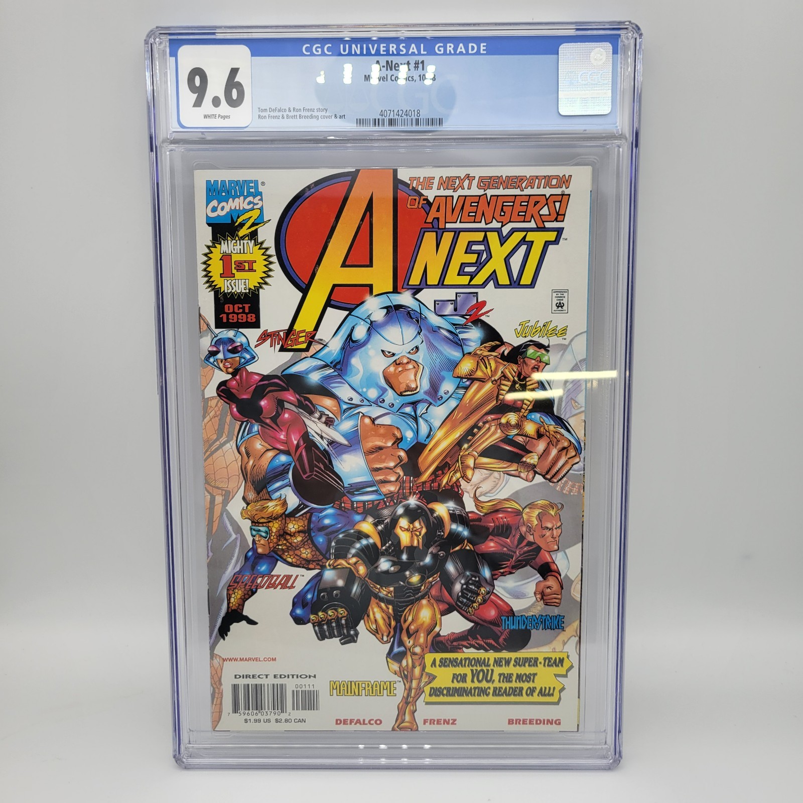 A-Next #1 1998 CGC 9.6 Written by Ron Frenz Tom DeFalco Stinger