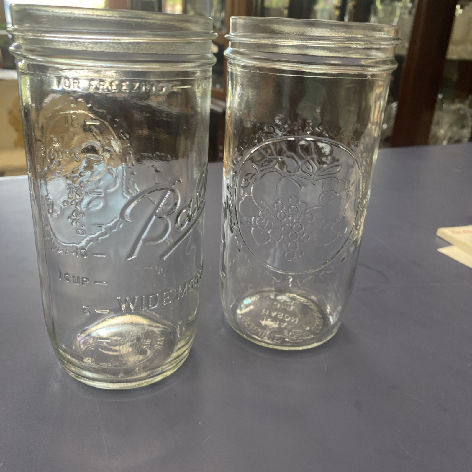 Two Ball Mason Tall Jar 24 oz Pint and A Half Wide Mouth, No Lid, freezer jar