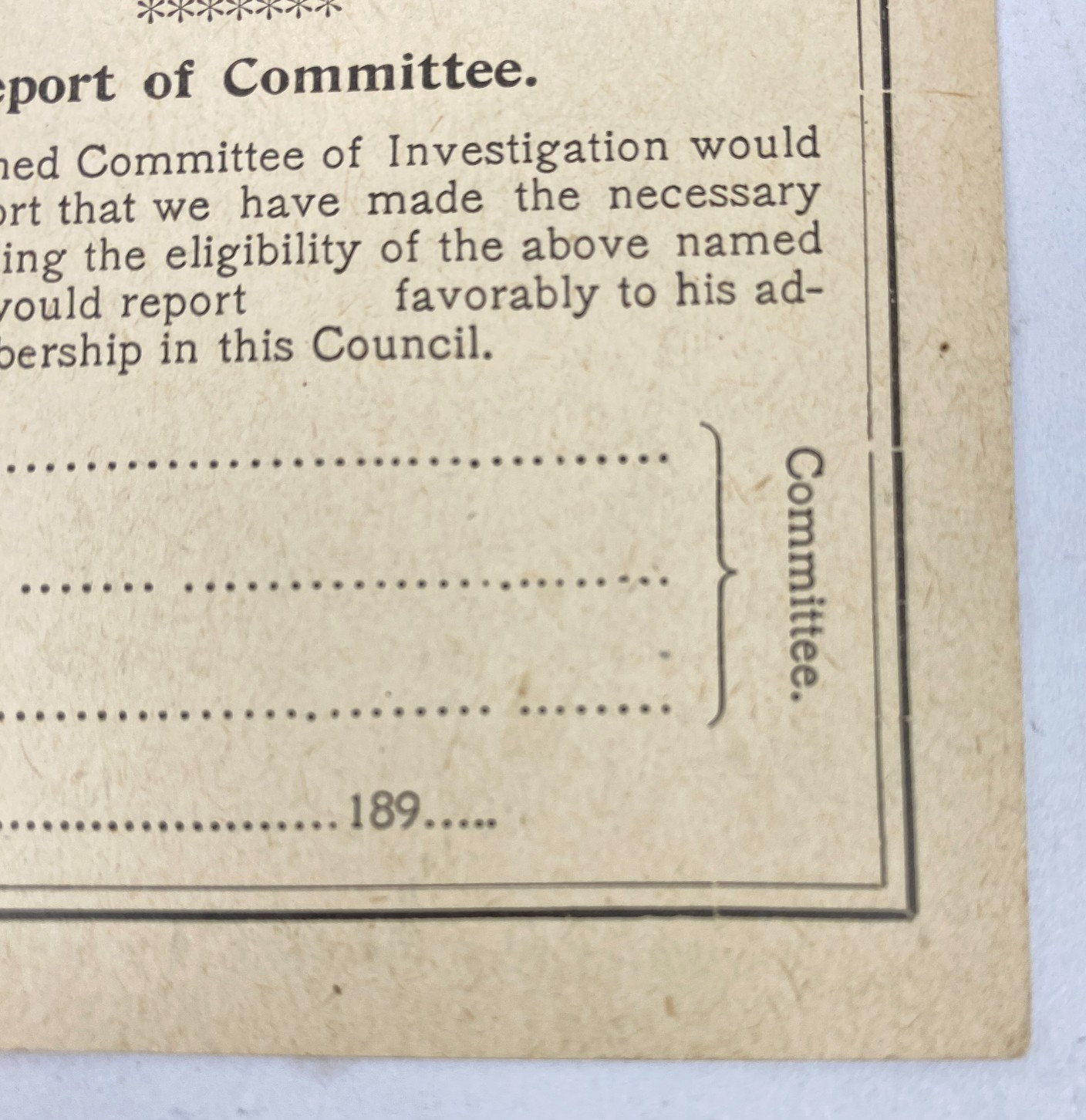 1890’s Junior Order United American Mechanics Membership Application Booklet