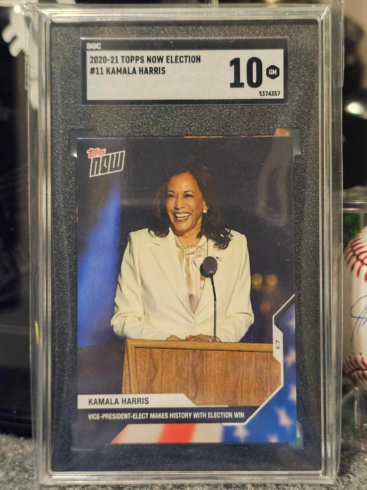 2021 Topps Now Election #11 Kamala Harris RC SGC 10 GEM Pop 5