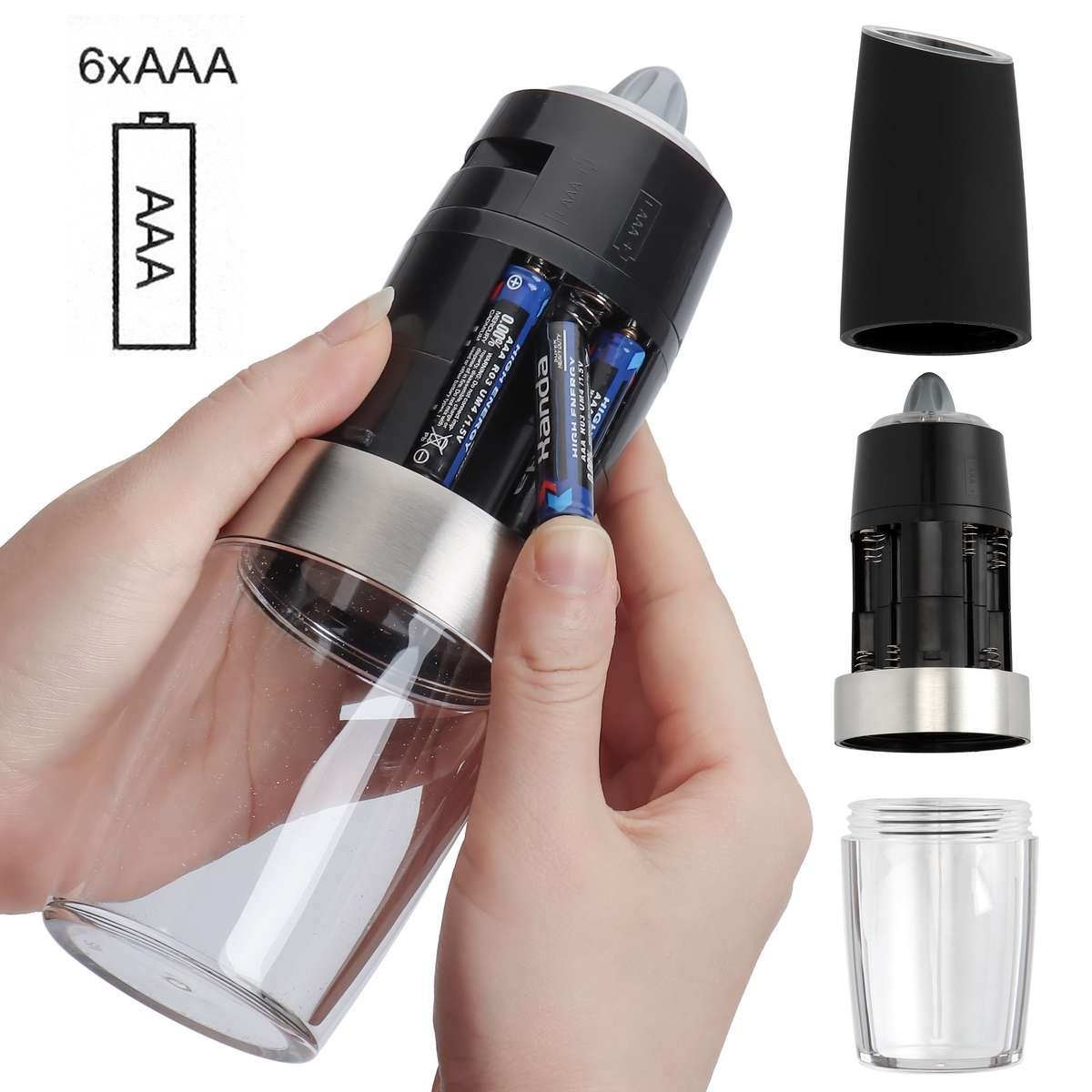 Automatic Gravity Electric Salt Pepper Grinder LED Adjustable Coarseness US
