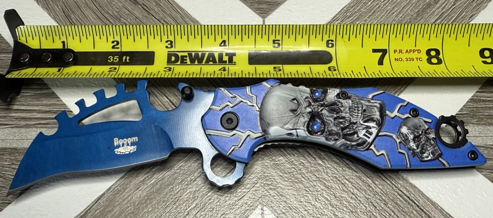 SKULL HEAD SPRING ASSISTED KARAMBIT KNIFE WITH BELT CLIP #5001