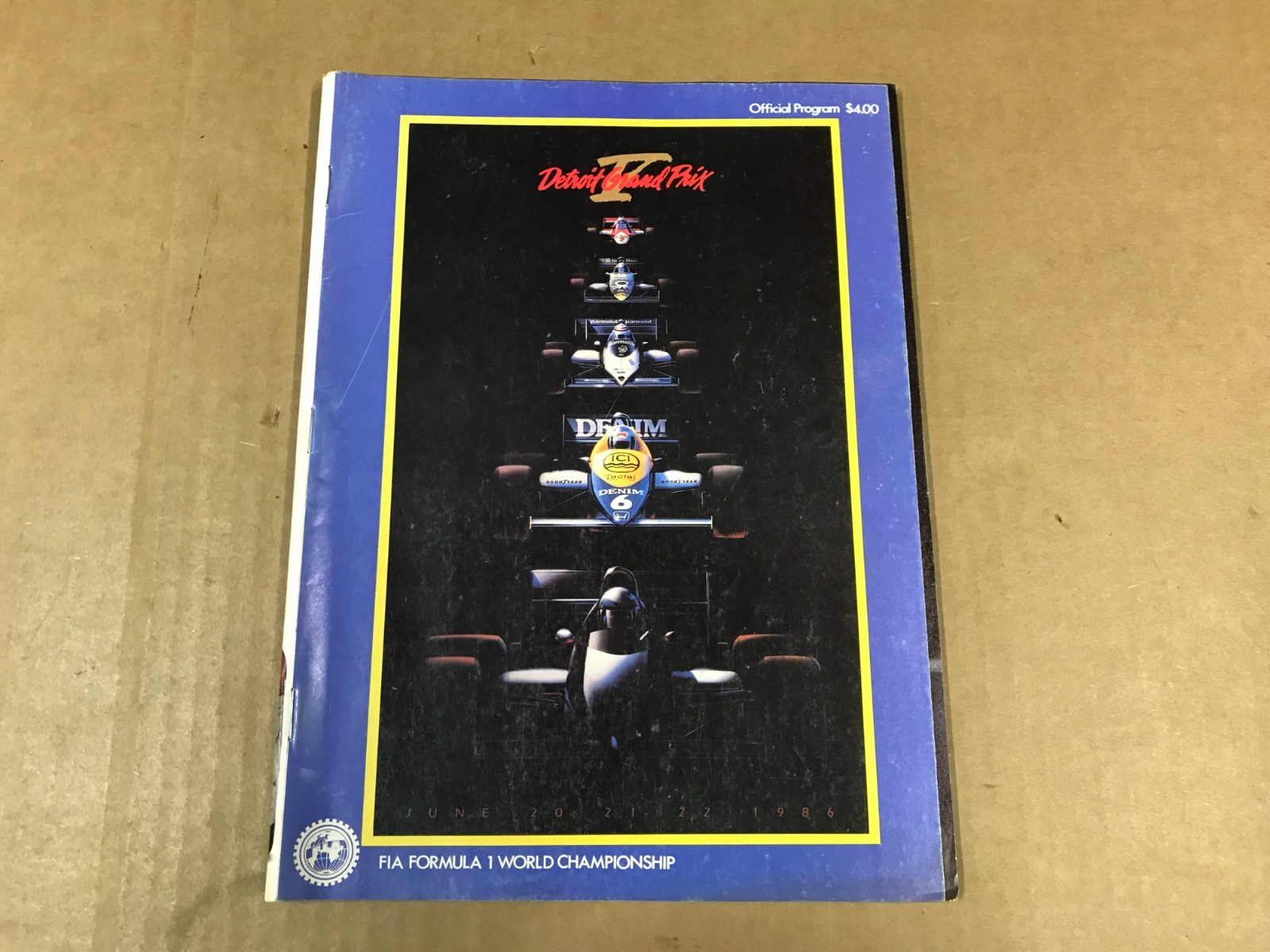 Vintage Formula 1 FIA Detroit Grand Prix Official Racing Program-June 20-22,1986
