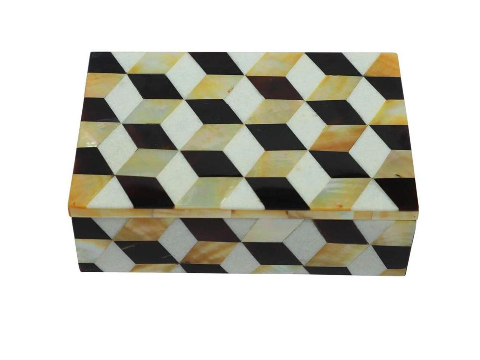 Rectangle Marble Jewelry Box Shiny Gemstone Random Work Anklet Box for Sister