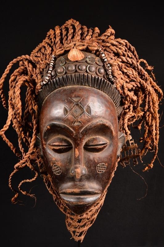 A Primitive Chokwe Rasta Mask DR Congo Afrika Africa Afrique 1283