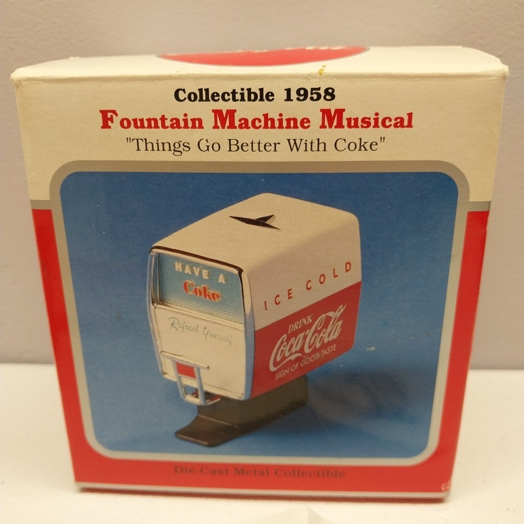 Coca-Cola 1958 Fountain Machine Musical 1997 Die Cast w/ Box COA Works Tested