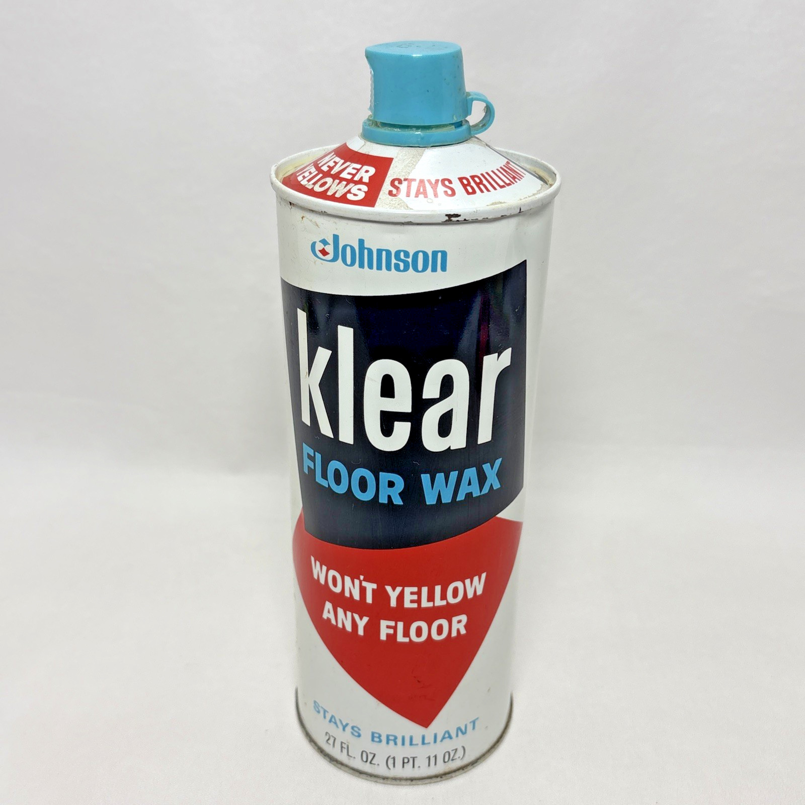 Vtg 80s Johnson Wax Klear Floor Wax 27oz 75% Full Decor Movie TV Prop