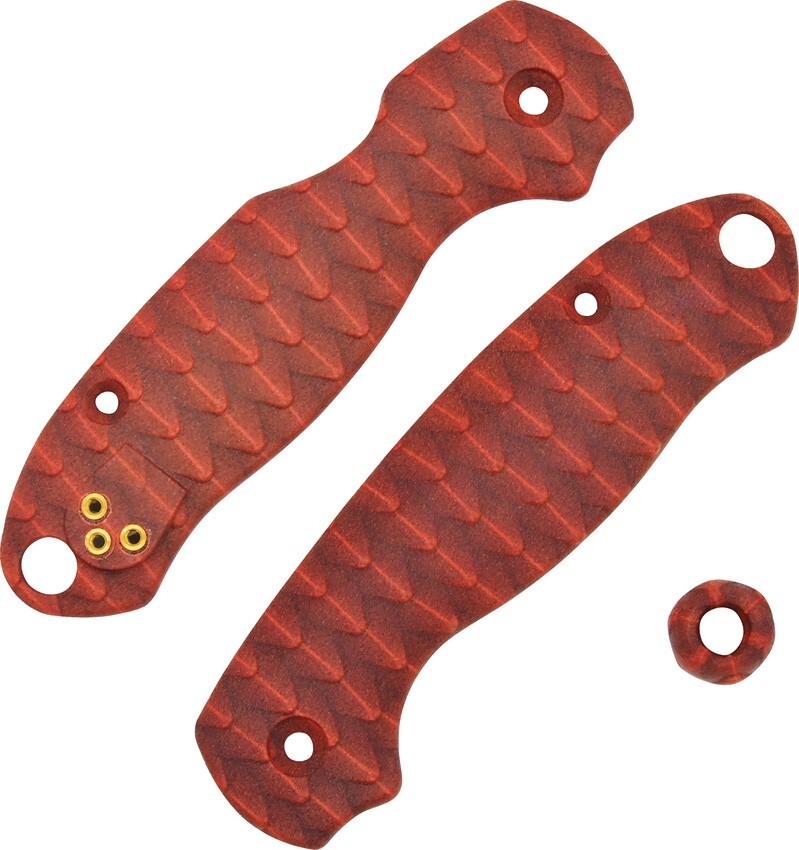 Chroma Scales Handles Red w/Bead For Spyderco Paramilitary 3 Knife Nylon PA12