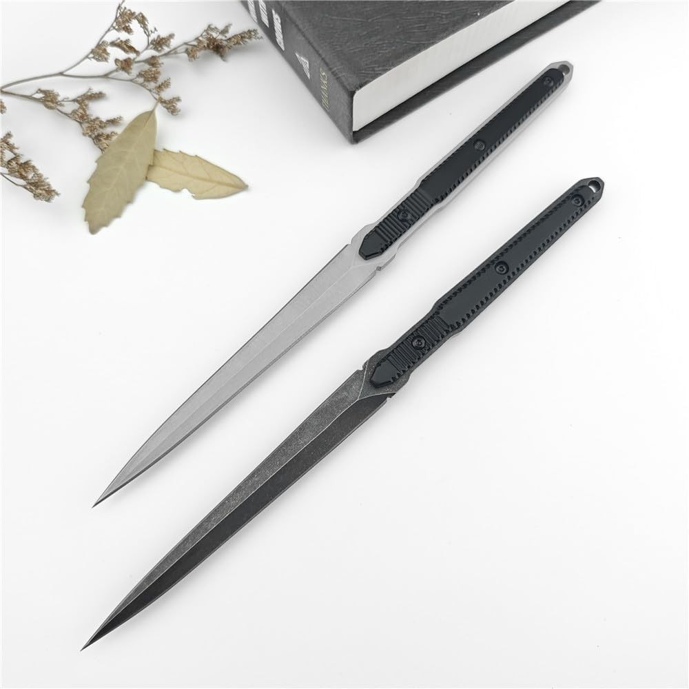 9.5″ Full Tang Tactical Fixed Blade Knife 8Cr13MoV Steel w/ Kydex Sheath White