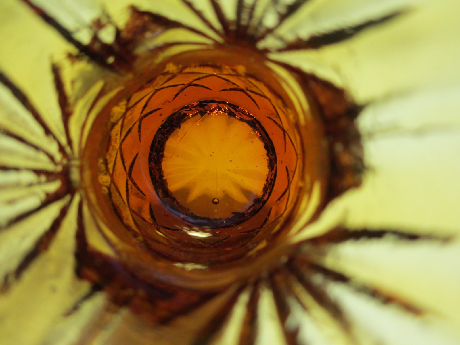 Vintage Glass Toothpick Holder Brown Pineapple 2 1/4″ Tall