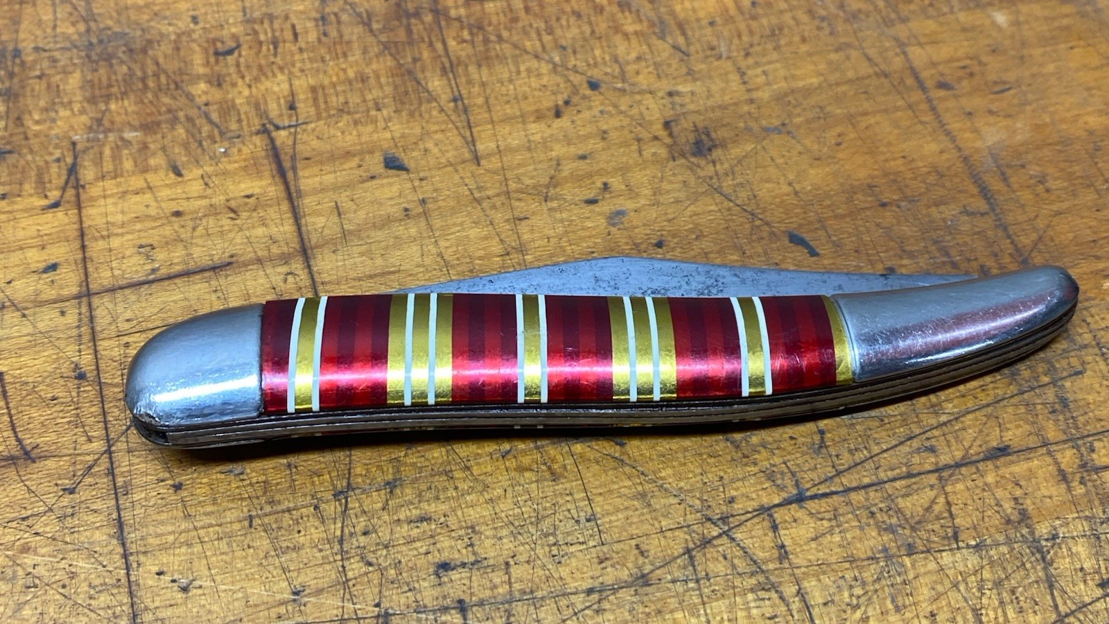 RARE 1950’s Toothpick Candystripe Pocket Knife Vintage Knife