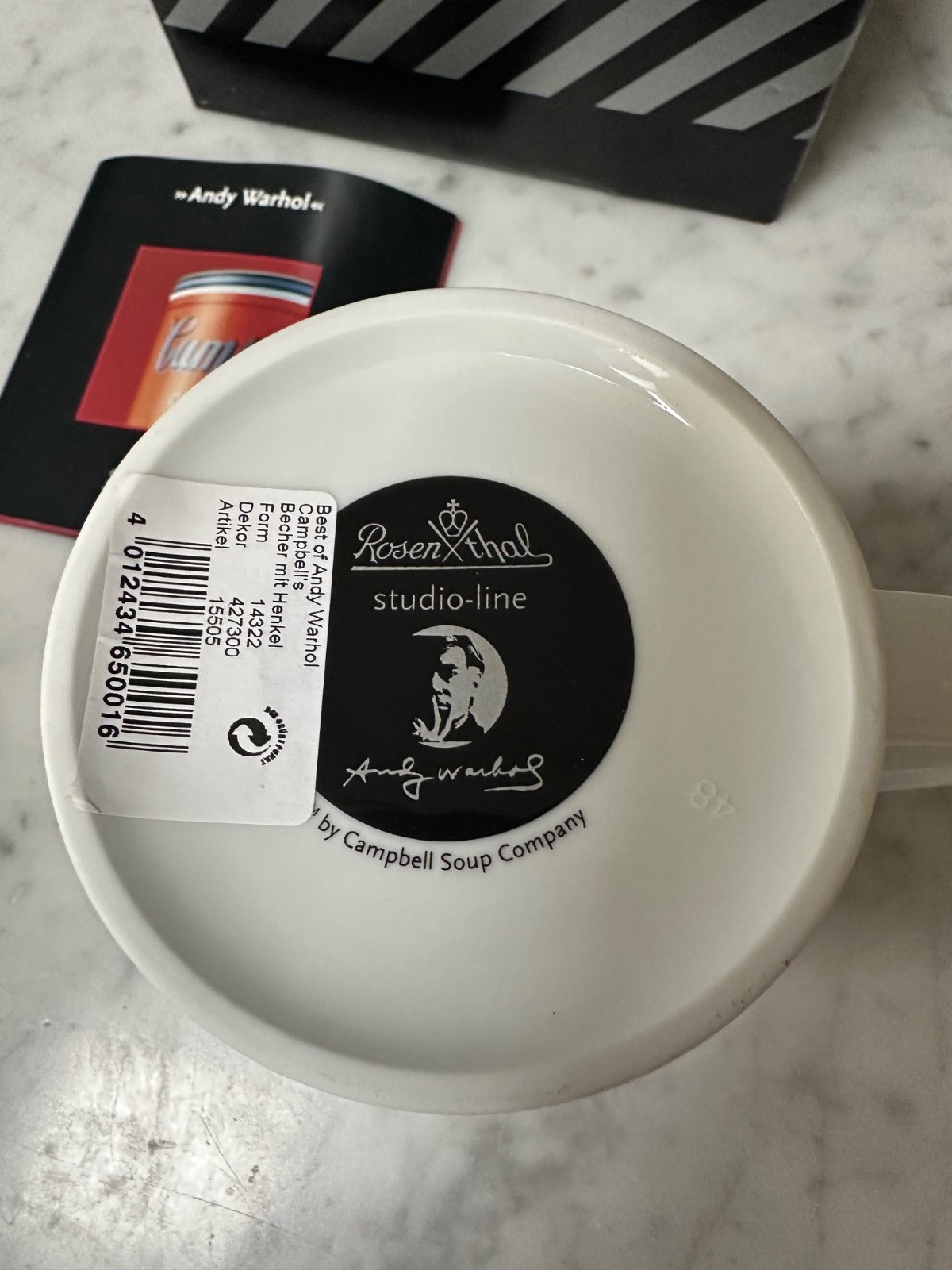Rosenthal Studio-Line Andy Warhol Campbell’s Soup Can Mug with Box & Booklet