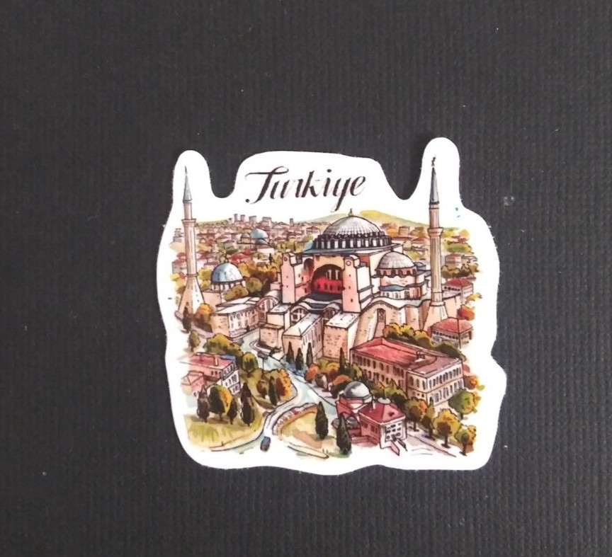 Turkiye World Travel Sites Sticker 1.75″ x 1.78″ (A)