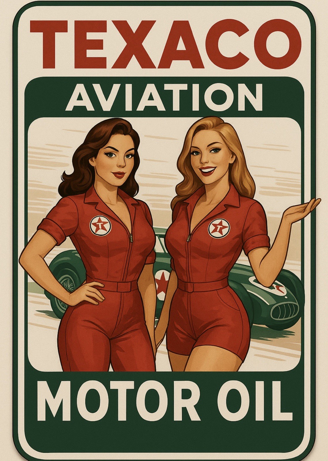 Retro Style Texaco Aviation Oil Gasoline Service 12 Inches Sign Quality Sign