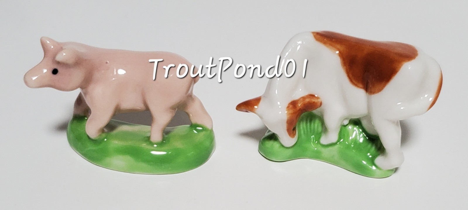 Wade Whimsies Farmyard 2003 Set 5 Figurines Pony Pig Duck Cow Goat Cockerel +Box