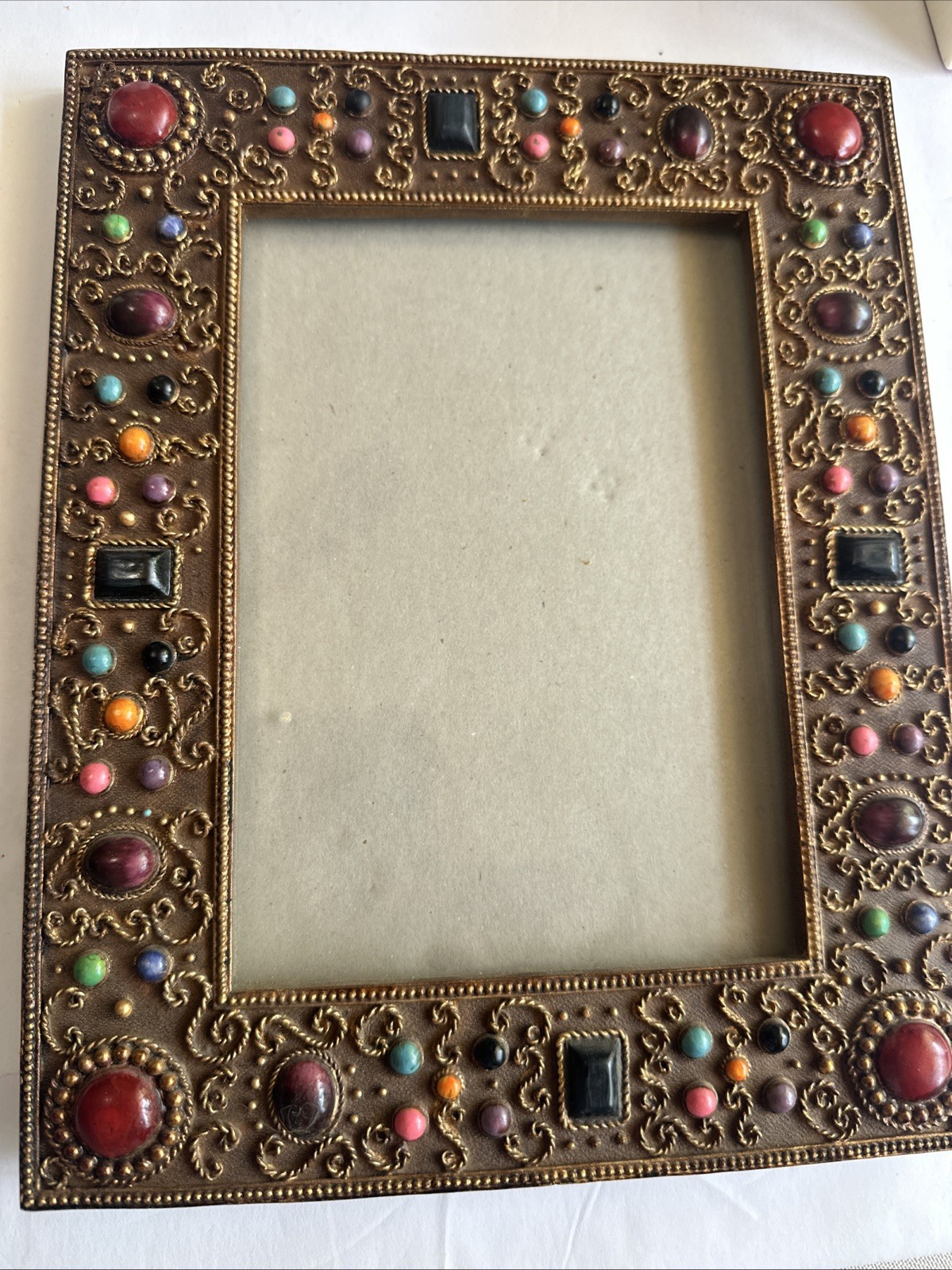Ganz Picture Frame Faux Stones For 7×5 Picture Brown And Gold With Multicolor
