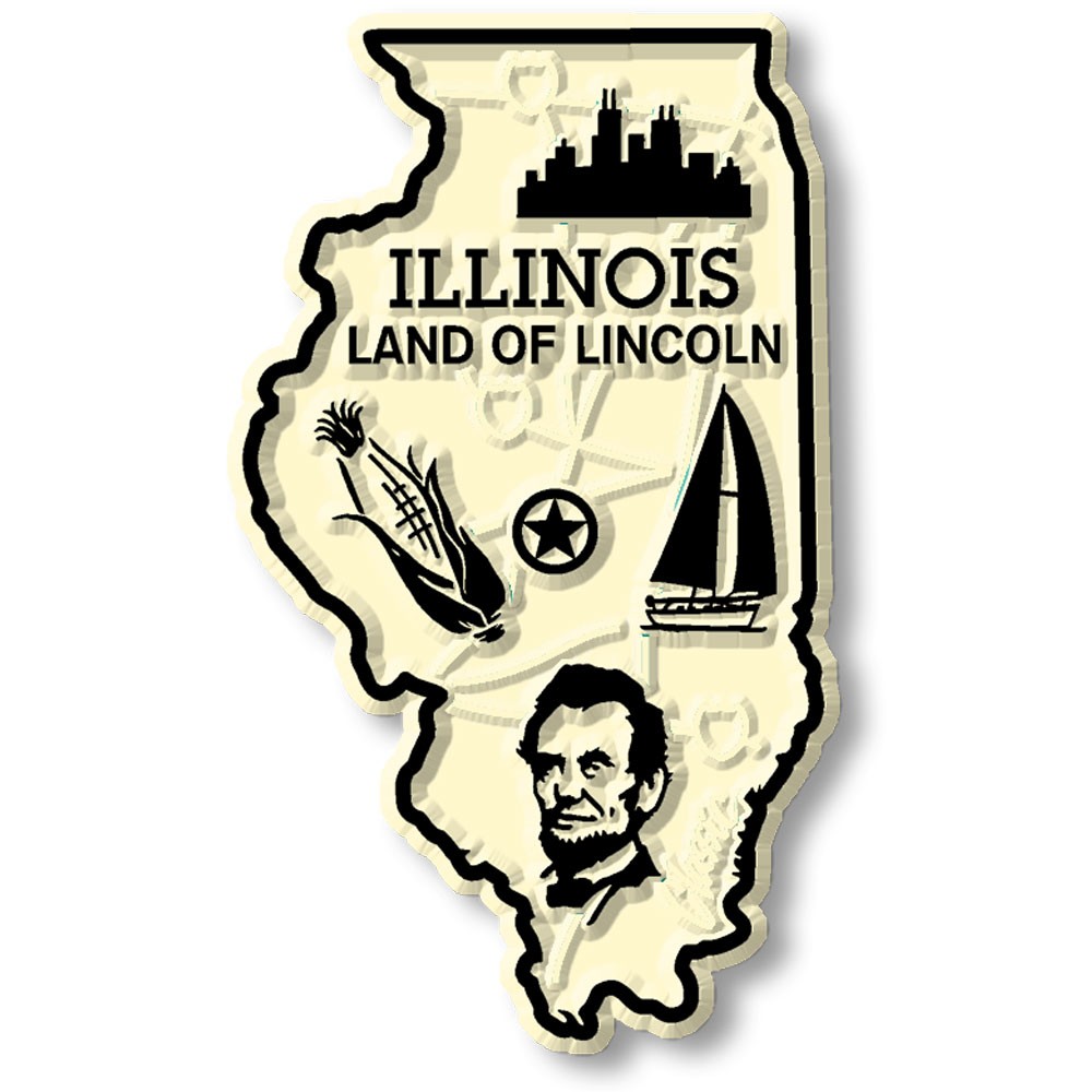 Illinois Six-Piece State Magnet Set by Classic Magnets, Includes 6 Designs