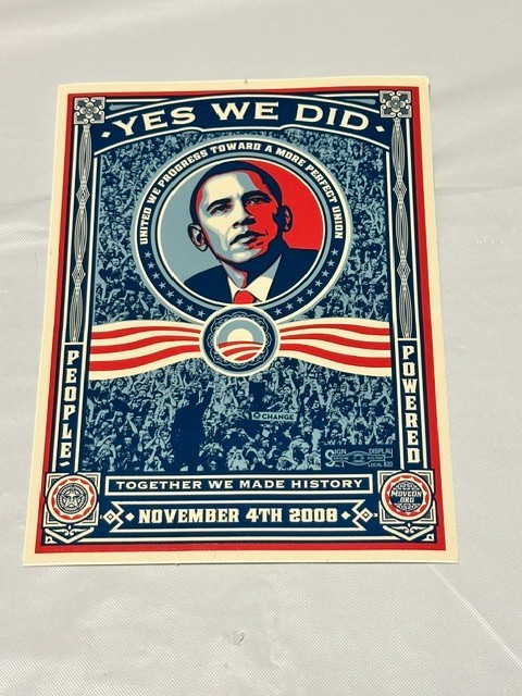 Obama Yes We DID Shepard Fairy Inauguration sticker 4.5 x 6 in – Free shipping