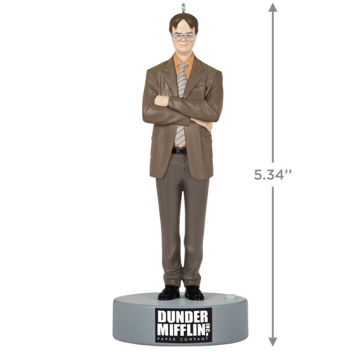 The Office Ornament Hallmark 2023 Dwight Schrute Magic Sound Dunder Mifflin Inc