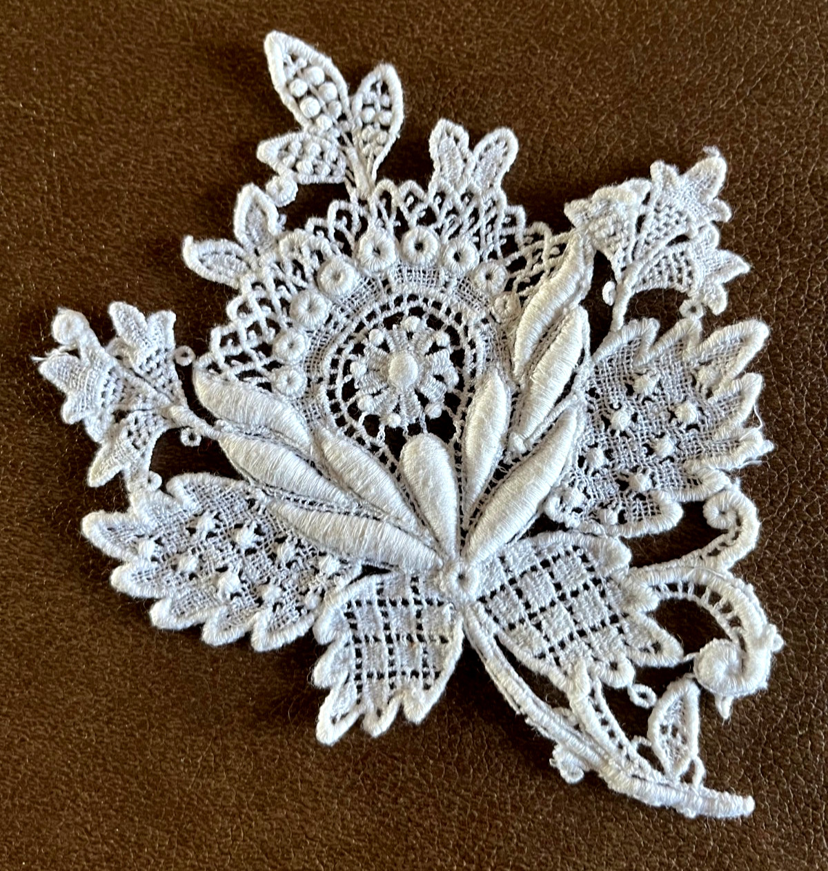 Vicorian Large White cotton Floral Embellishment