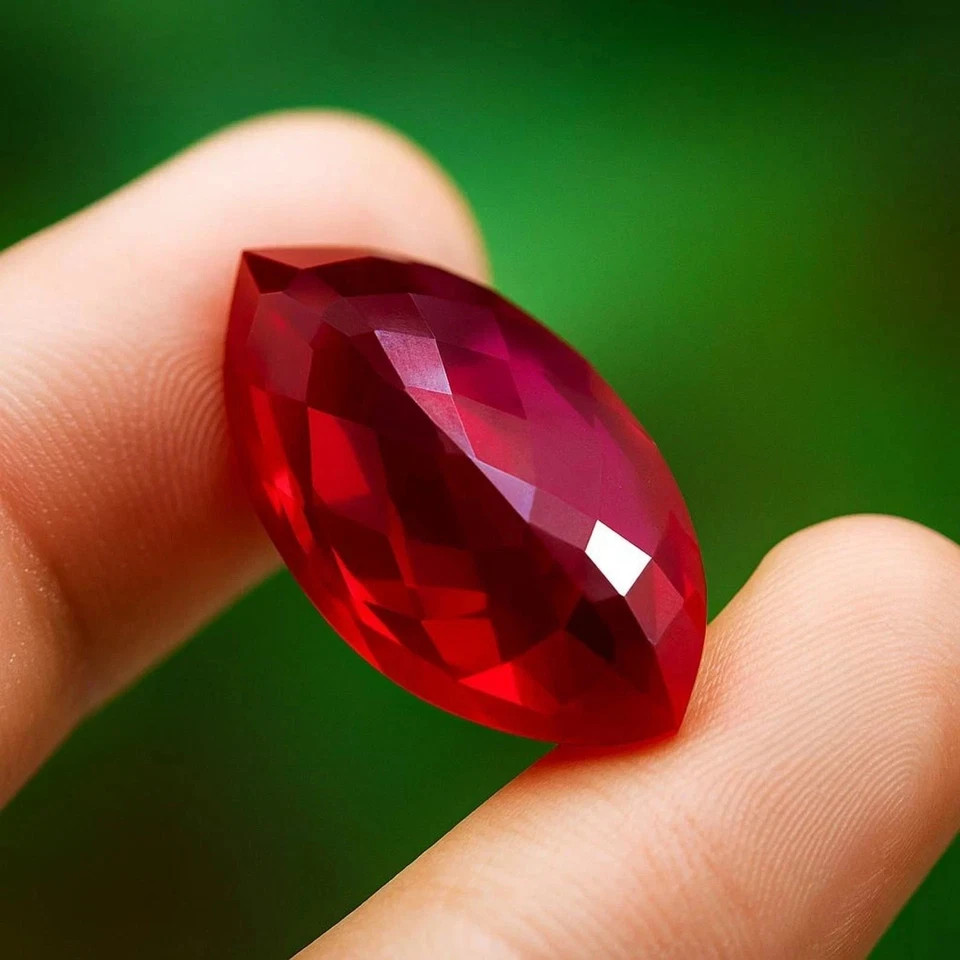 8.35 Ct Burmese Natural Ruby Blood Red Marquise Cut Certified Loose Gemstone
