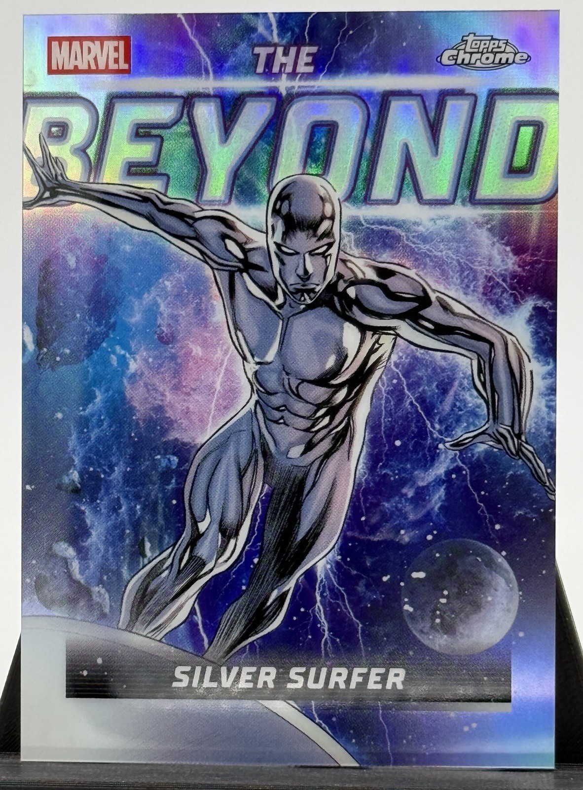 2026 Topps Chrome Marvel – The Beyond Insert, Silver Surfer #TB-06