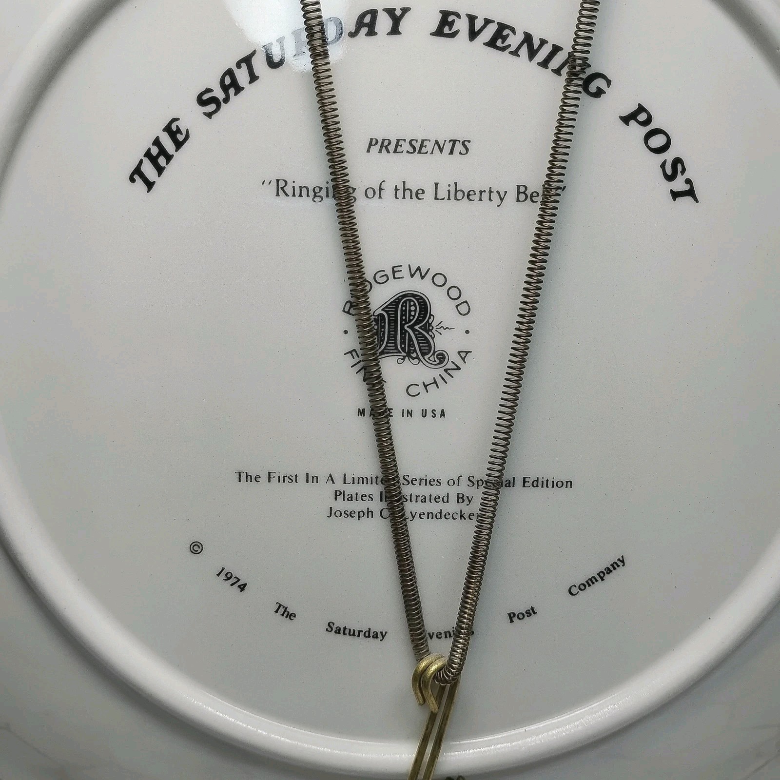 Vintage Collectors Plate “Ringing The Liberty Bell” The Saturday Evening Post –