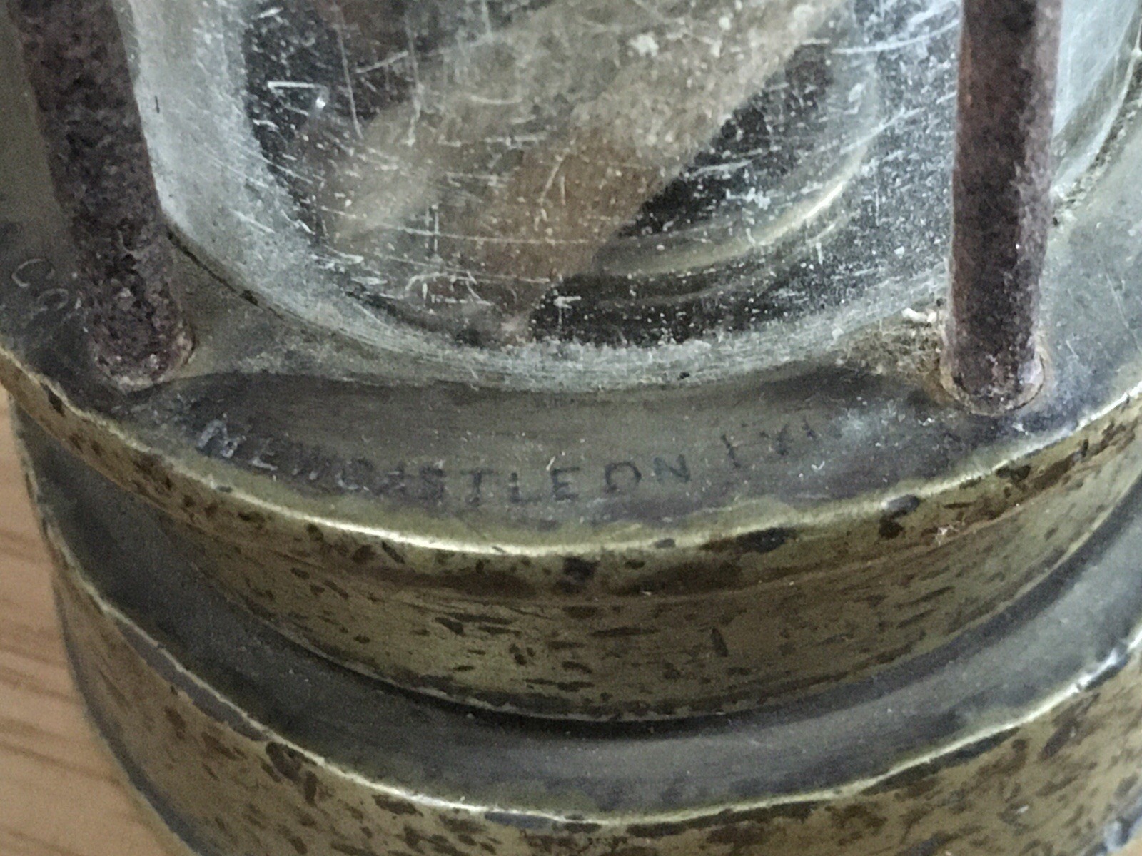 Vintage Patterson A 1 Brass miners lamp. 306 on top 1163 All around patent