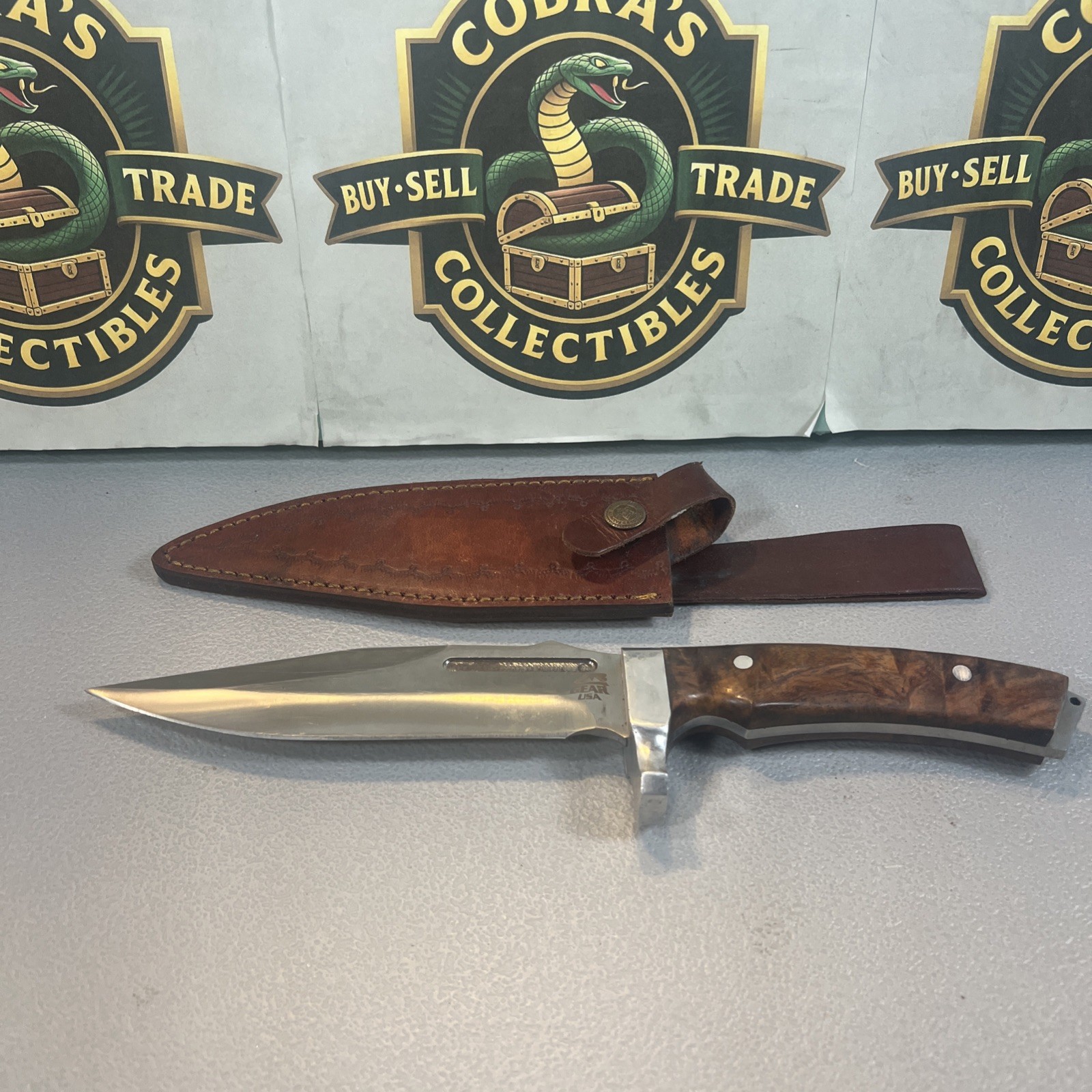 Gear USA Knife With Sheath Unknown Steel Hunting Fishing Camping Hiking