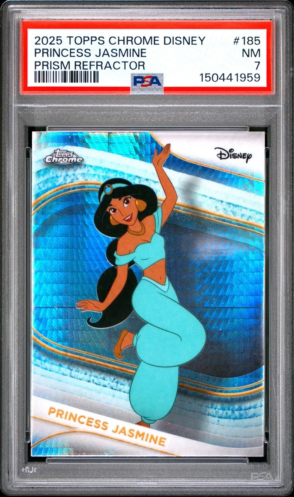 2025 TOPPS CHROME DISNEY PRISM REFRACTOR #185 PRINCESS JASMINE PSA 7