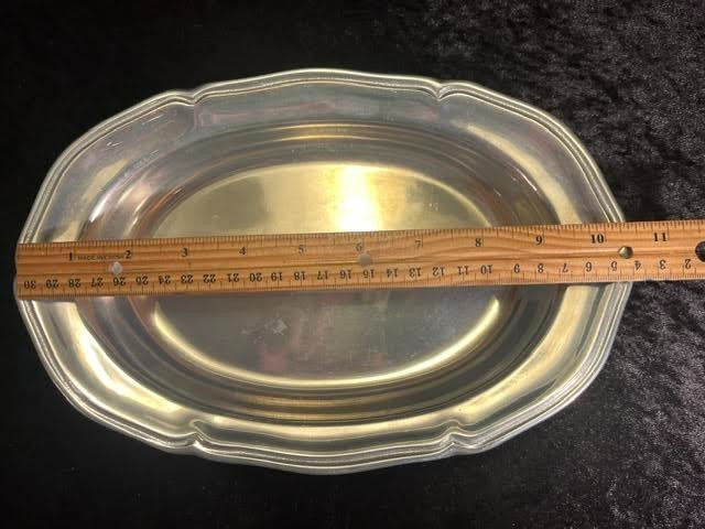 Wilton Armetale Oval Platter Tray Queen Anne Country Ware 10.75 in by 7.25 in.