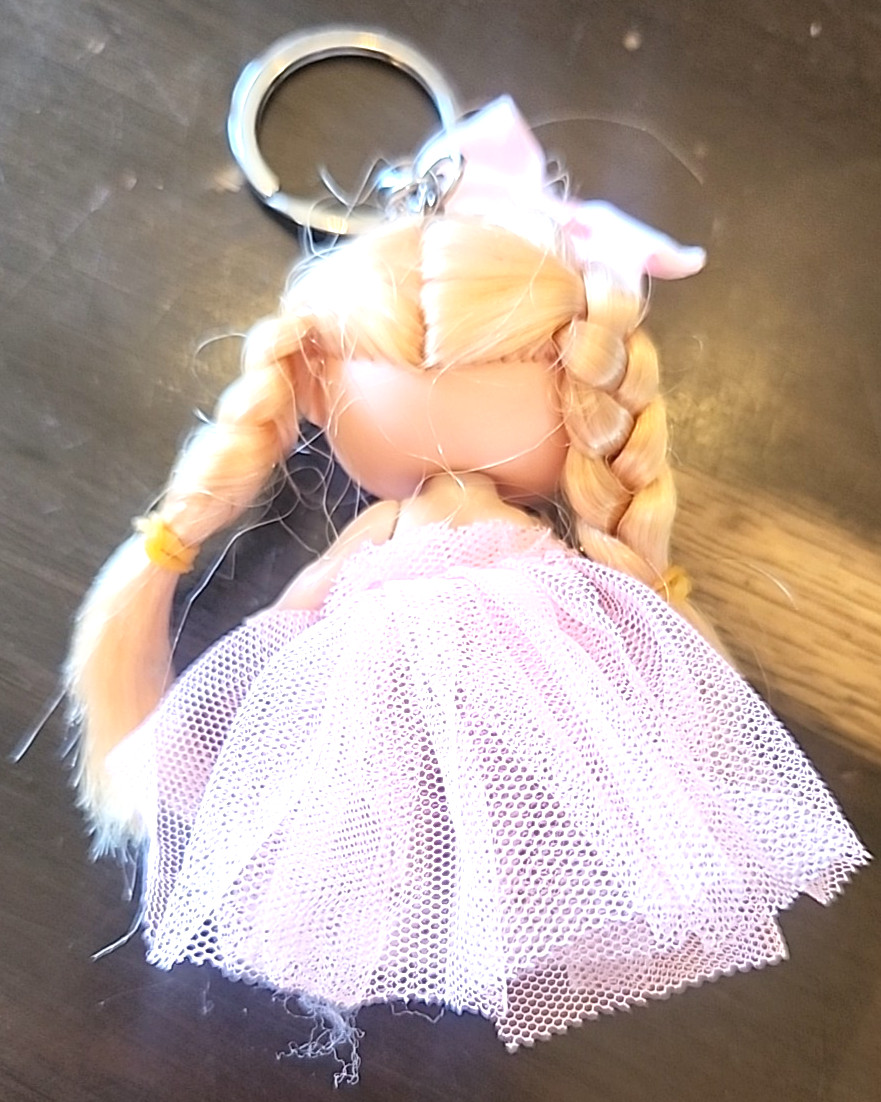 Anime Doll Keychain Mini Girl Figure Keyring Bag Charm Pink