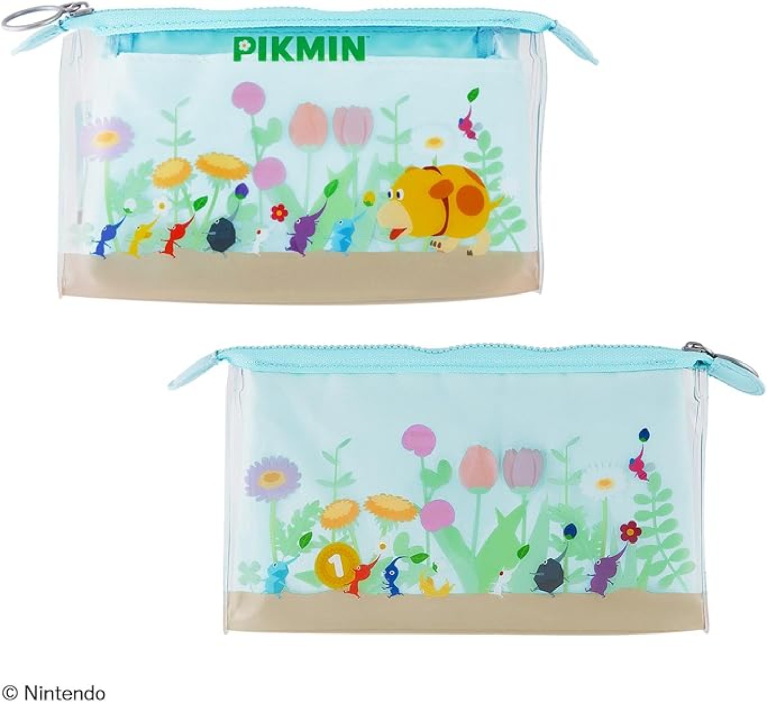 Pikmin Clear Pouch Pen Case Mitte light blue Character Red Blue Yellow Pikmin