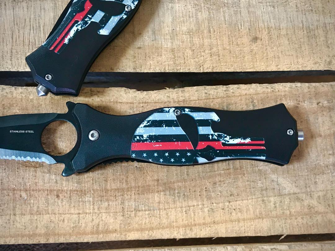 8.5″ Punisher Tactical Survival Spring Assisted Open Folding Pocket Knife