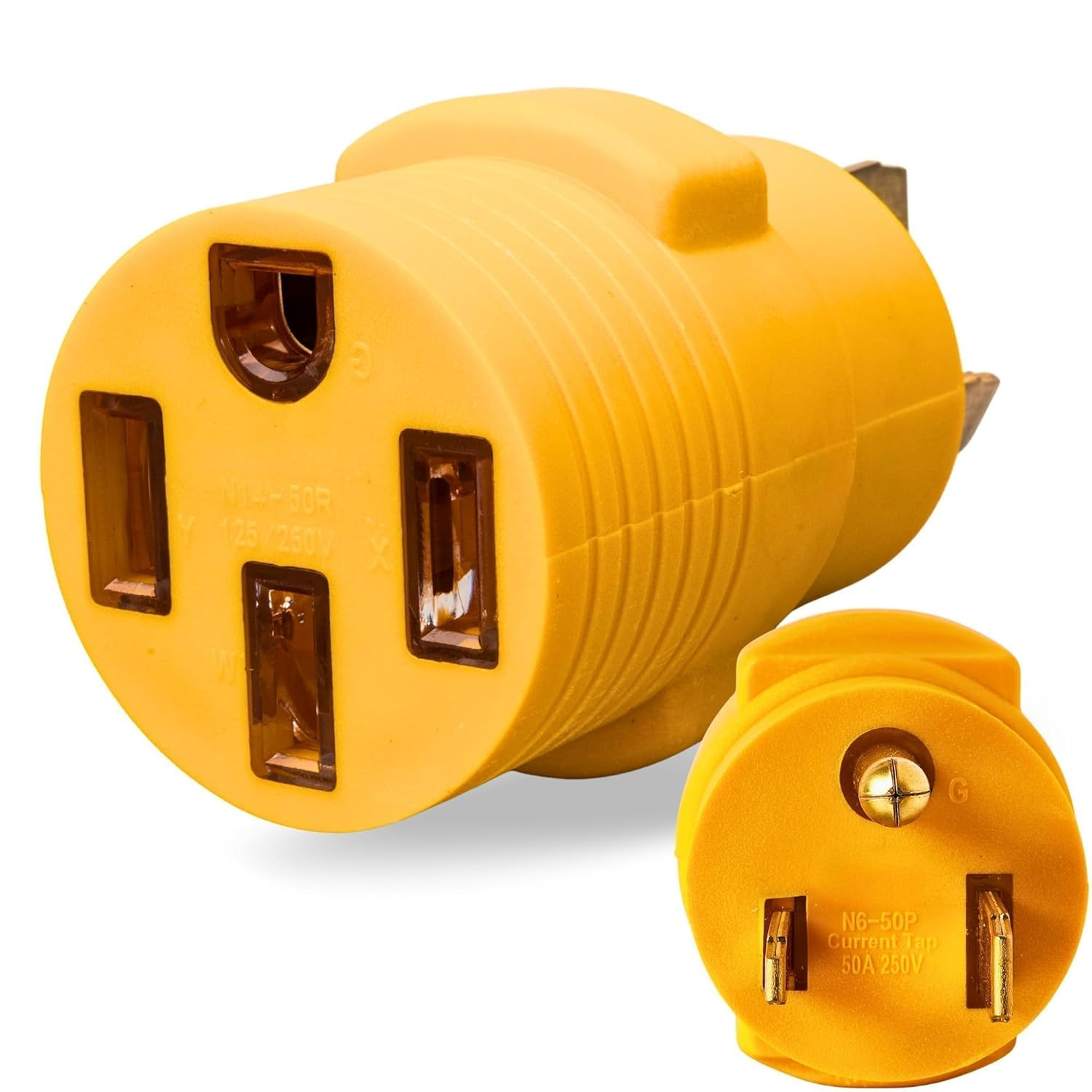 NEMA 6-50P to 14-50R EV Charger Adapter for 50A 250V 3-Prong Welder Outlet (Not