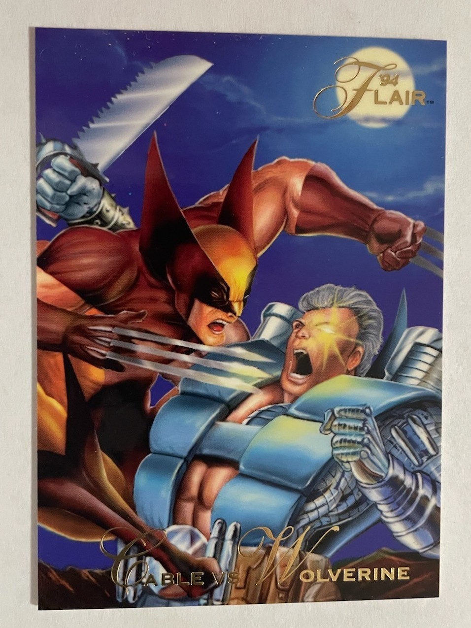 1994 Flair Marvel Annual # 74 Cable vs Wolverine